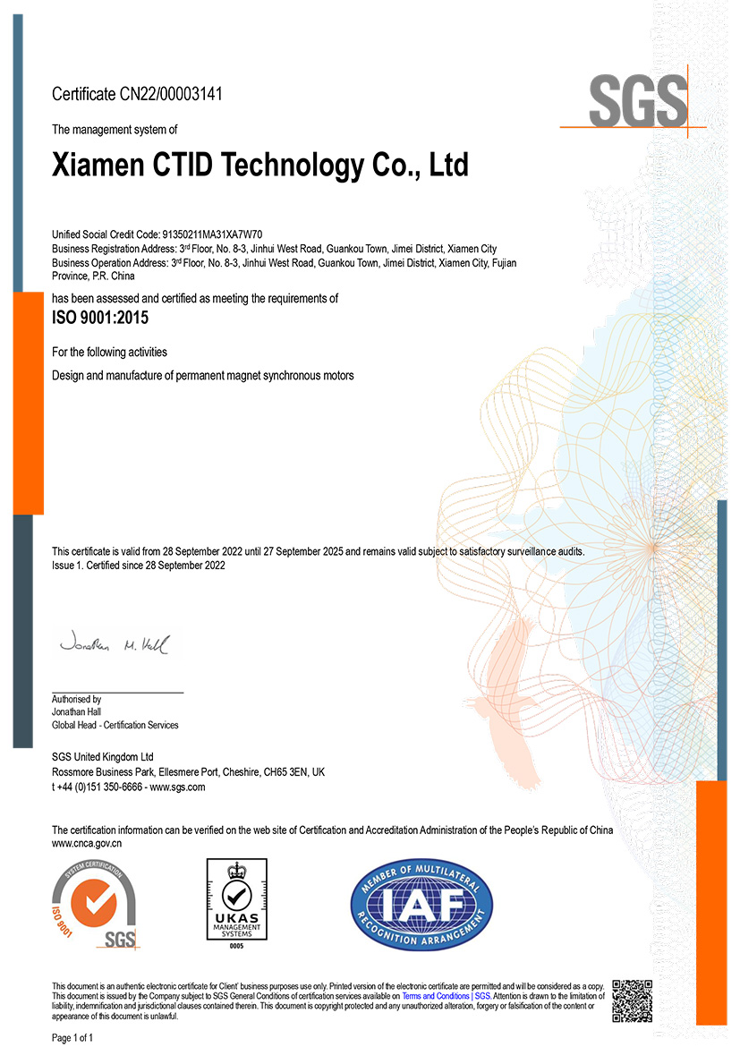 ISO9001:2015 Certificate